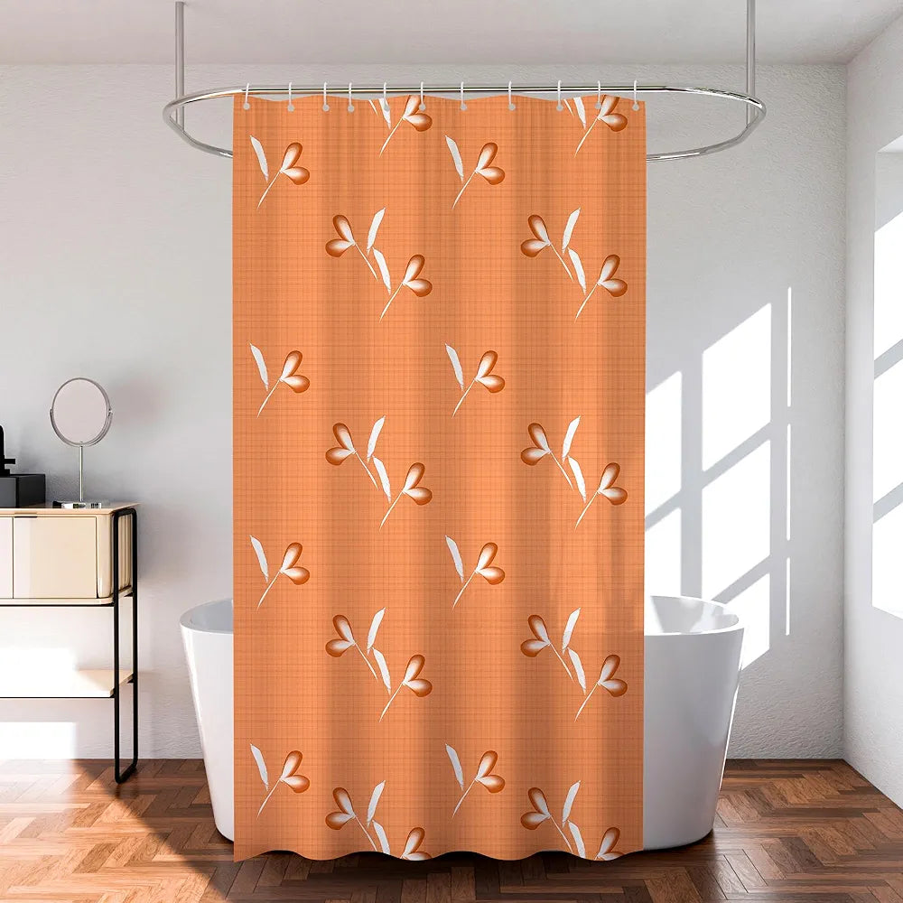 Kuber Industries Shower Curtain | 7 Feet | Bathroom Shower Curtain | AC Curtains | PVC Waterproof Window Curtain | Curtains for Bathtub | 8 Rings Curtain | Painting | Golden